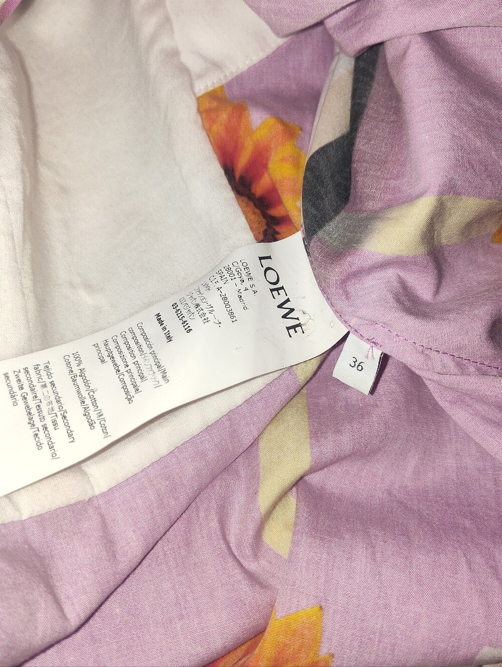ICONIC PINK PLEATED VOLUMINOUS COTTON SLEEVE MINI DRESS FROM LOEWE SP2021 SZ36IT - Picture 6 of 12